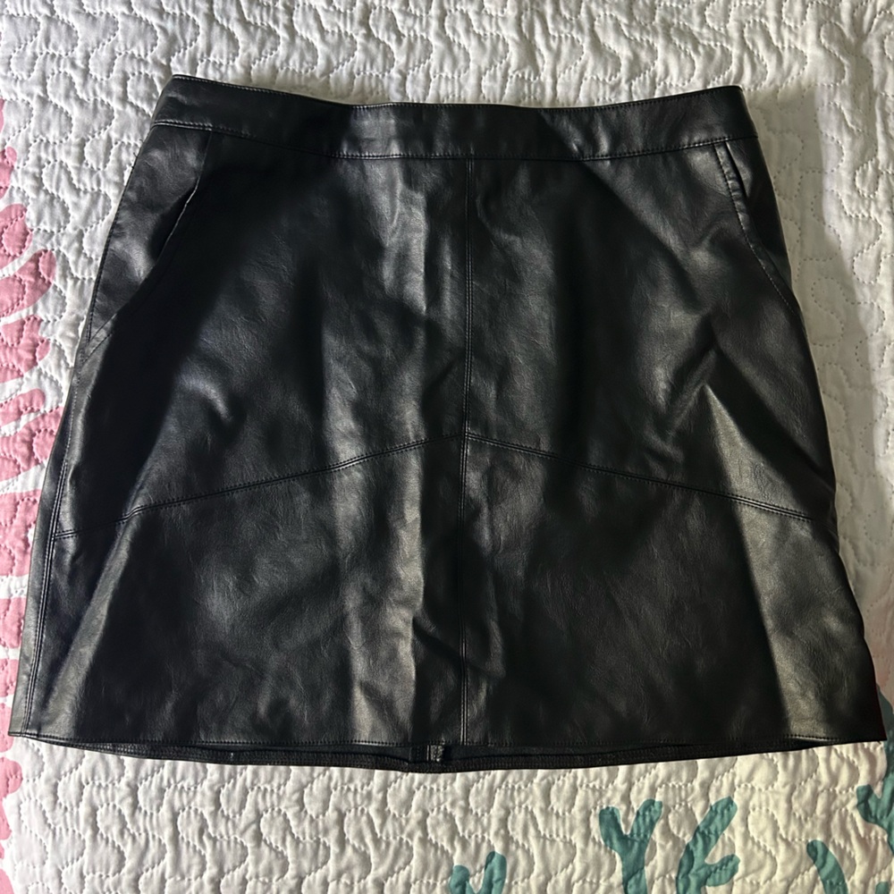 Altar'd State Black Leather Mini Skirt